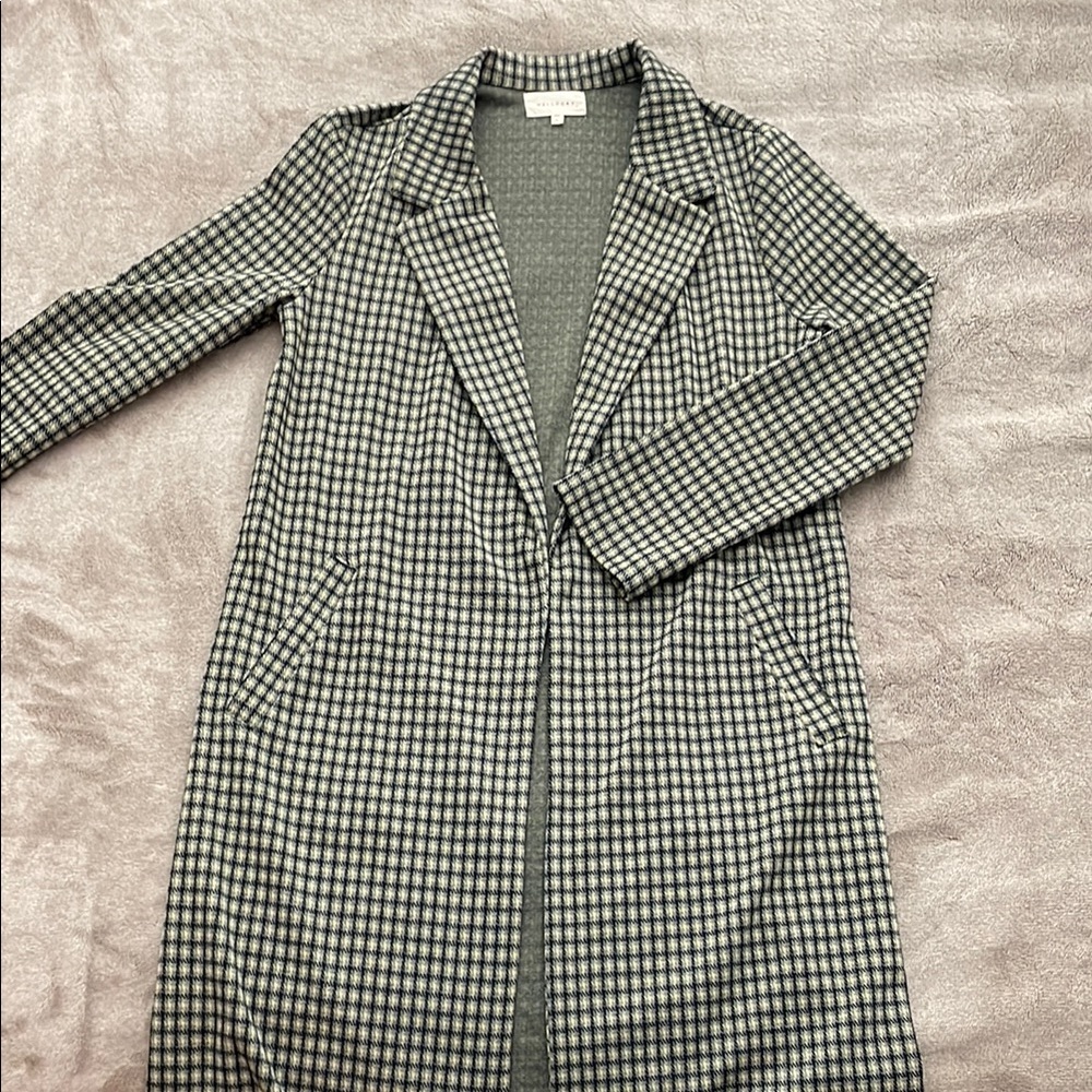 Elegant Women's Green Checkered Blazer